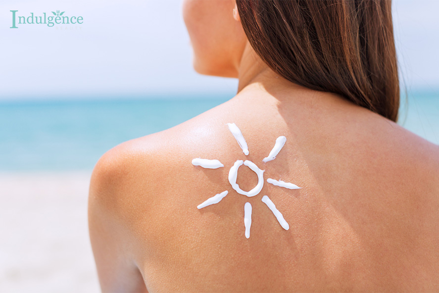 Image of sunscreen on one's back