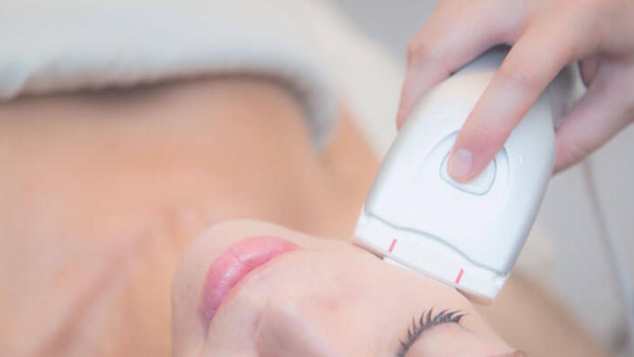 A woman getting a skin treatment